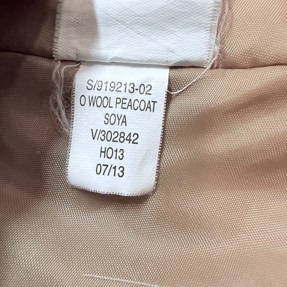 Old Navy Wool Peacoat Girls Tan Double Breasted Hooded Jacket Sz 3T 3A - Picture 7 of 13